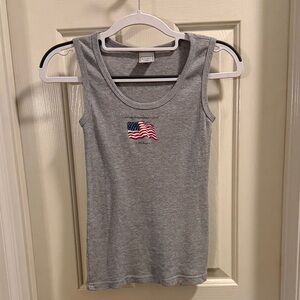 Old Navy, Never Worn, Gray American Flag Tank Top